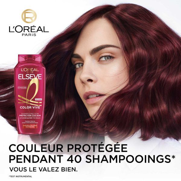Elseve Color Vive   Shampooing Protection Couleur 2 en 1 enrichi en Vitamine Cg Pure et Filtre UV