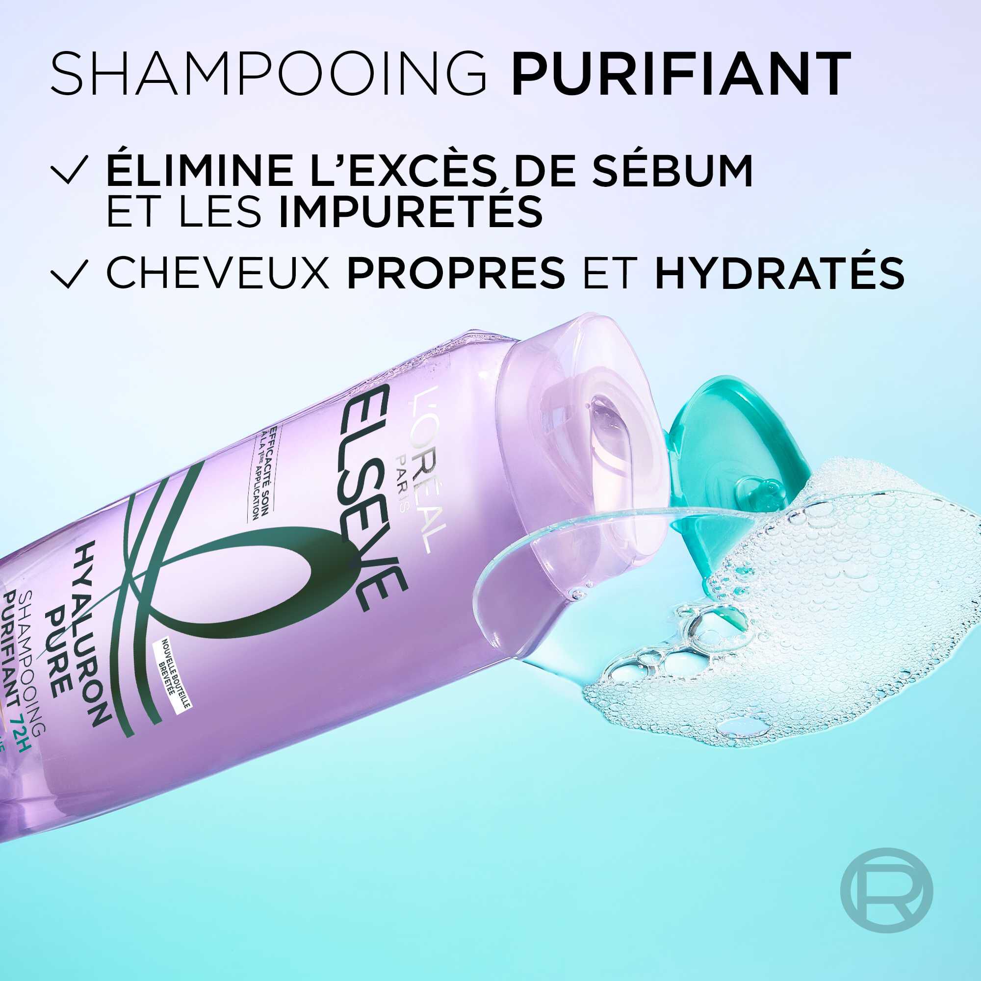 Elseve Hyaluron Pure Shampooing Purifiant enrichi en Acides Salicylique et Hyaluronique