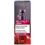 Etui du produit soin Revitalift Laser Anti-age  Triple action SPF25 / Lisse les rides, raffermit, reduit les taches avec du pro-retinol, de l'acide hyaluronique et de la vitamine C 