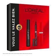 L'Oreal Paris   Coffret Cadeau – L'Oreal Paris Telescopic Lift Noir, Felt tip Eyeliner, Infaillible Matte Resistance Rouge.