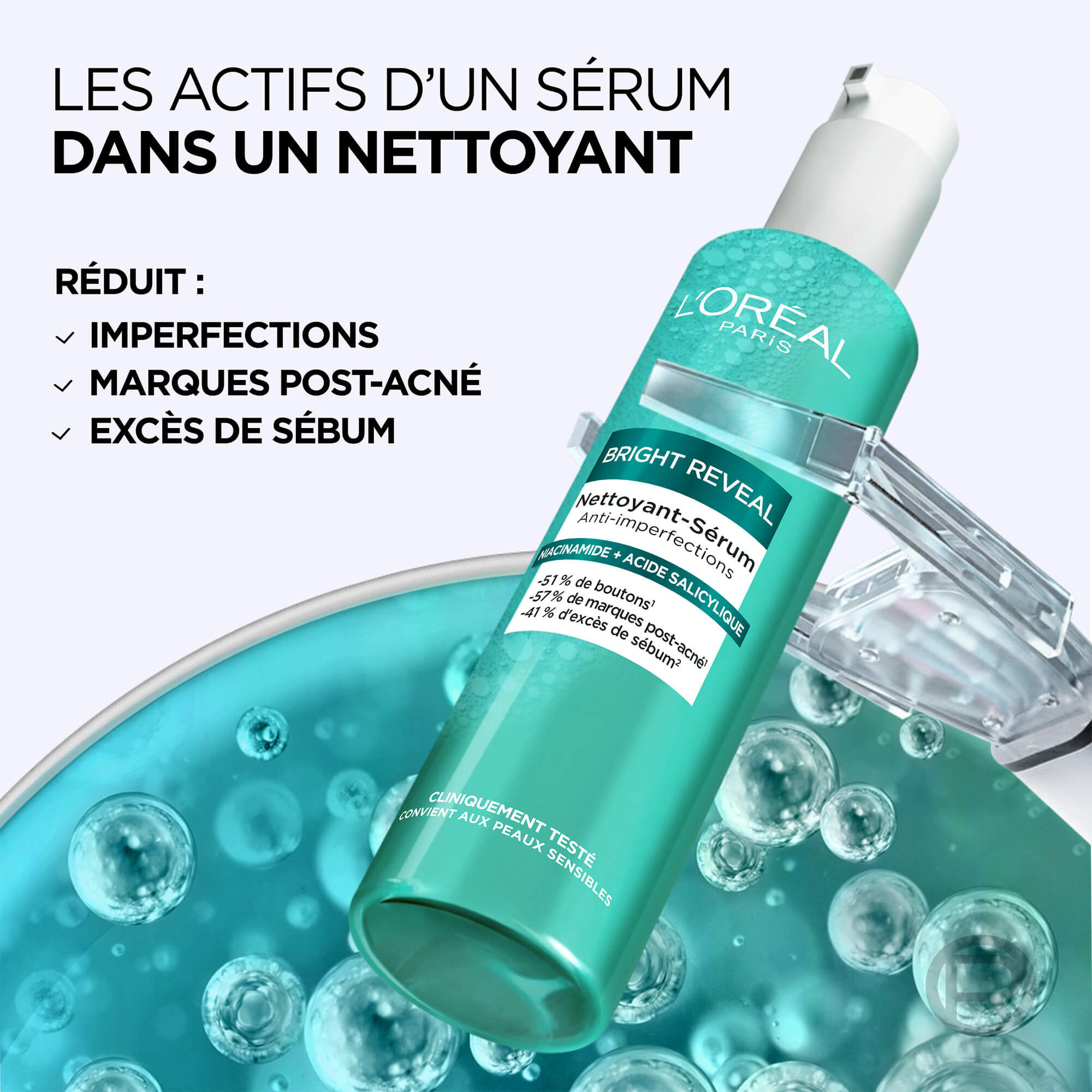 Bright Reveal Nettoyant-Serum ​  Anti-Imperfections Niacinamide