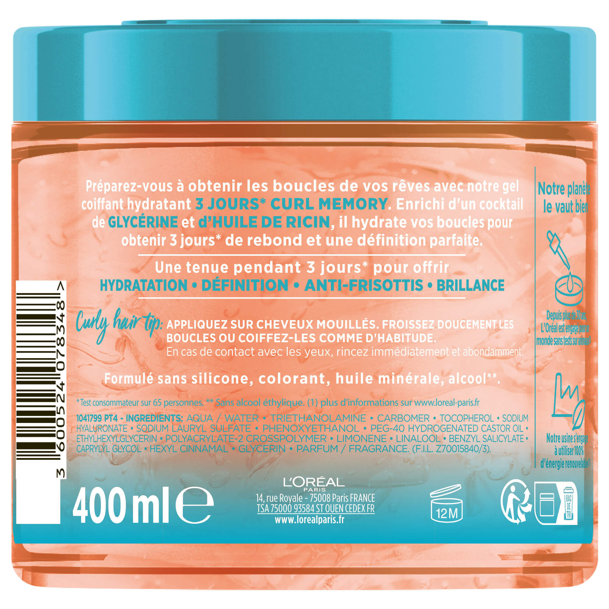 Curls Coiffant Hydratant 3 Jours Curl Memory