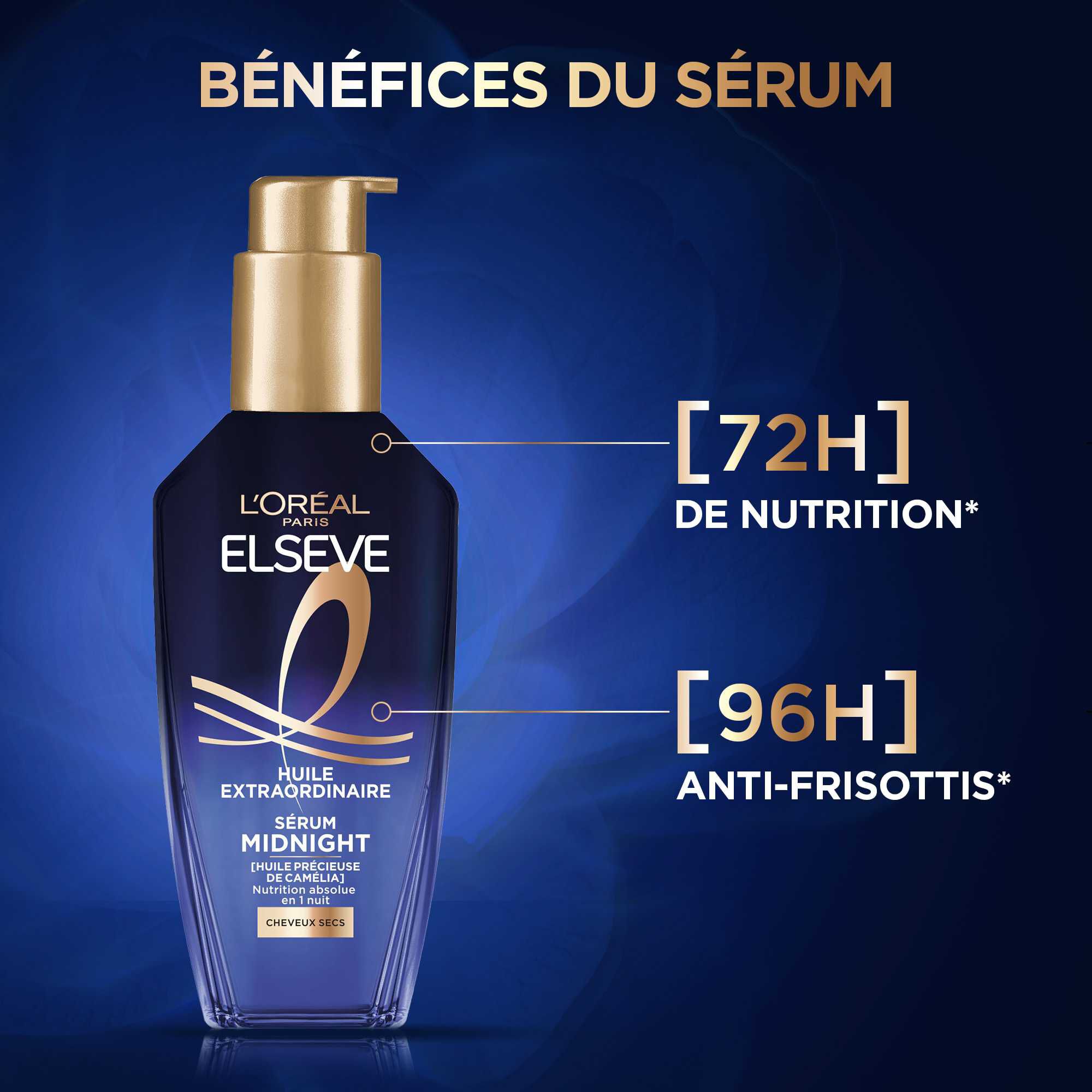 Elseve Huile Extraordinaire Soin Midnight Serum enrichi en huile precieuse de Camelia