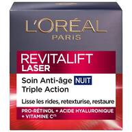 Etui du produit soin Revitalift Laser Anti-age Triple action / Lisse les rides, retexturise, restaure avec du pro-retinol, de l'acide hyaluronique et de la vitamine C 