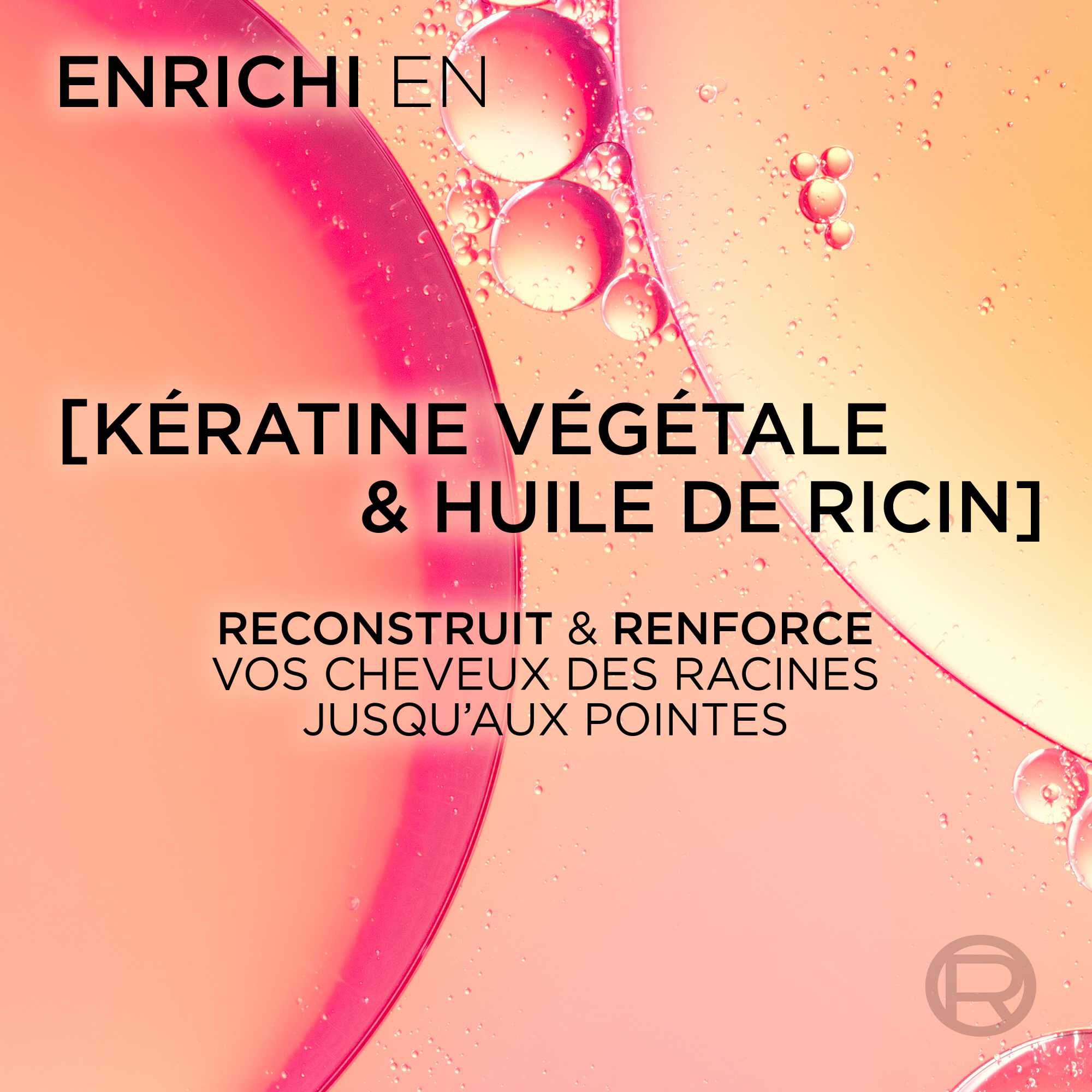 Elseve Dream Long Apres-Shampooing Demelant Anti-Fourches enrichi en Keratine Vegetale et Huile de Ricin