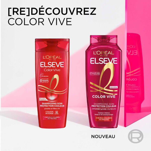 Elseve Color Vive Shampooing Protection Couleur enrichi en Vitamine Cg Pure et Filtre UV