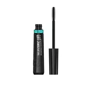 Produit mascara L’Oreal Paris Telescopic Lift Waterproof presente ouvert, montrant le tube noir et la brosse fine a picots.