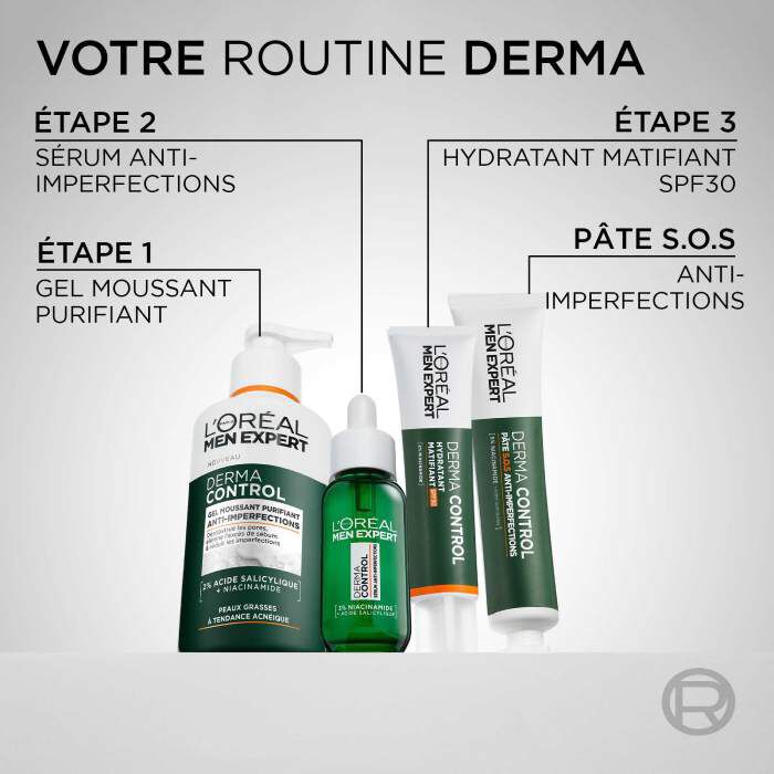 Men Expert Derma Control  Hydratant Matifiant SPF30