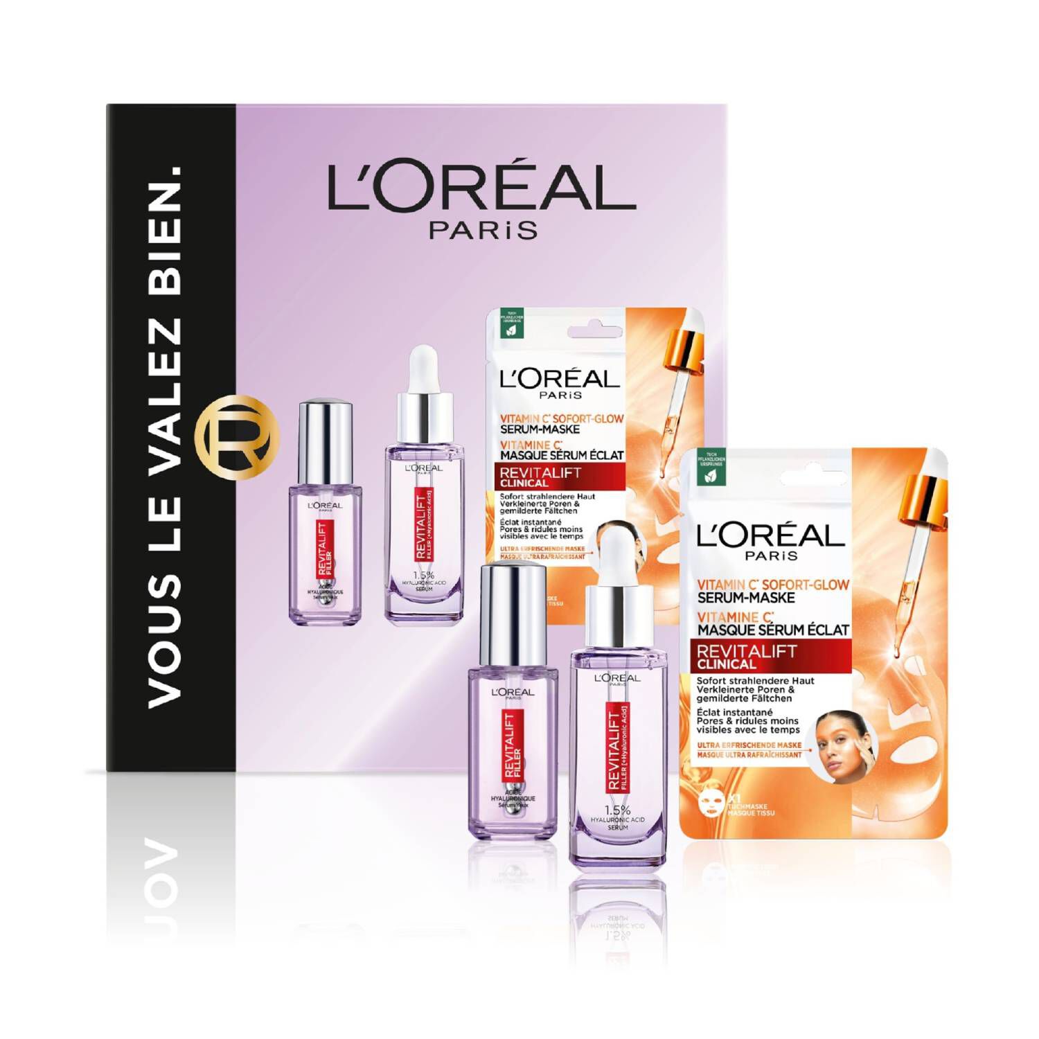 Coffret  Soin Serum Revitalift Filler Anti-Rides + Serum Yeux + Masque Eclat Visage