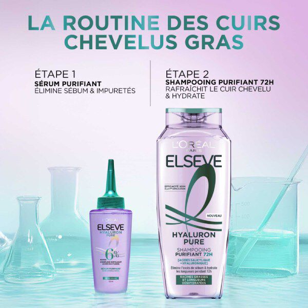 Elseve Hyaluron Pure Shampooing Purifiant enrichi en Acides Salicylique et Hyaluronique