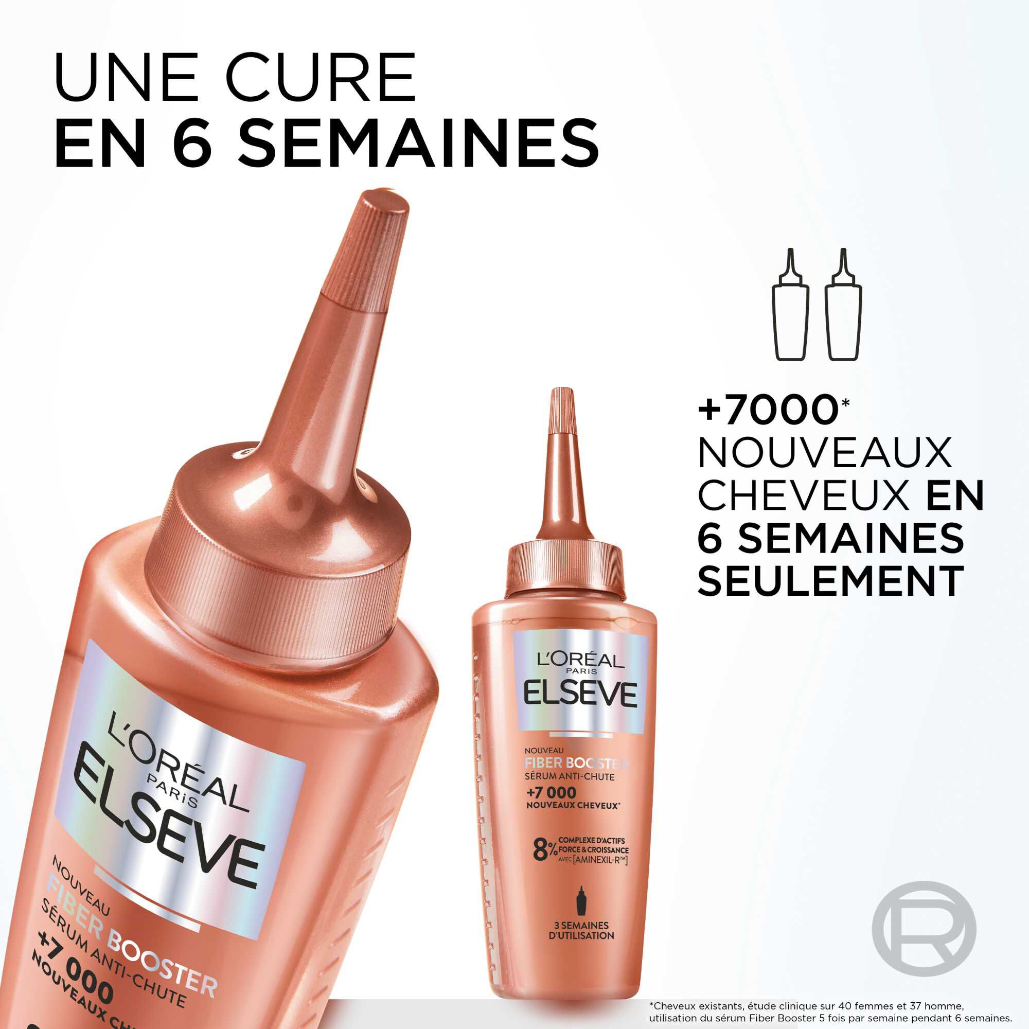 Elseve Fiber Booster Lot de 2 Serums Anti-chute enrichis en AMINEXIL-R™