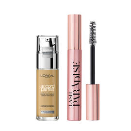 Duo Teint & Yeux – Fond de Teint Fluide Accord Parfait Beige Dore (3.D) + Mascara Paradise extra black