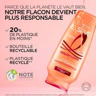 Elseve Dream Long Apres-Shampooing Demelant Anti-Fourches enrichi en Keratine Vegetale et Huile de Ricin