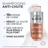 Elseve Fiber Booster  Shampooing Sans Sulfates Anti-Chute Enrichi en AMINEXIL-R™
