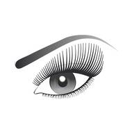 Illustration graphique d’un oeil avec des cils tres longs et bien separes, mettant en avant l’effet allongeant du mascara.