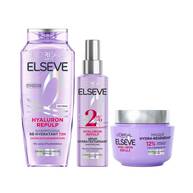 Elseve Hyaluron Repulp Routine Capillaire Hydratante 72H enrichie en Acide Hyaluronique Pur