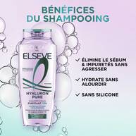 Elseve Hyaluron Pure Shampooing Purifiant enrichi en Acides Salicylique et Hyaluronique