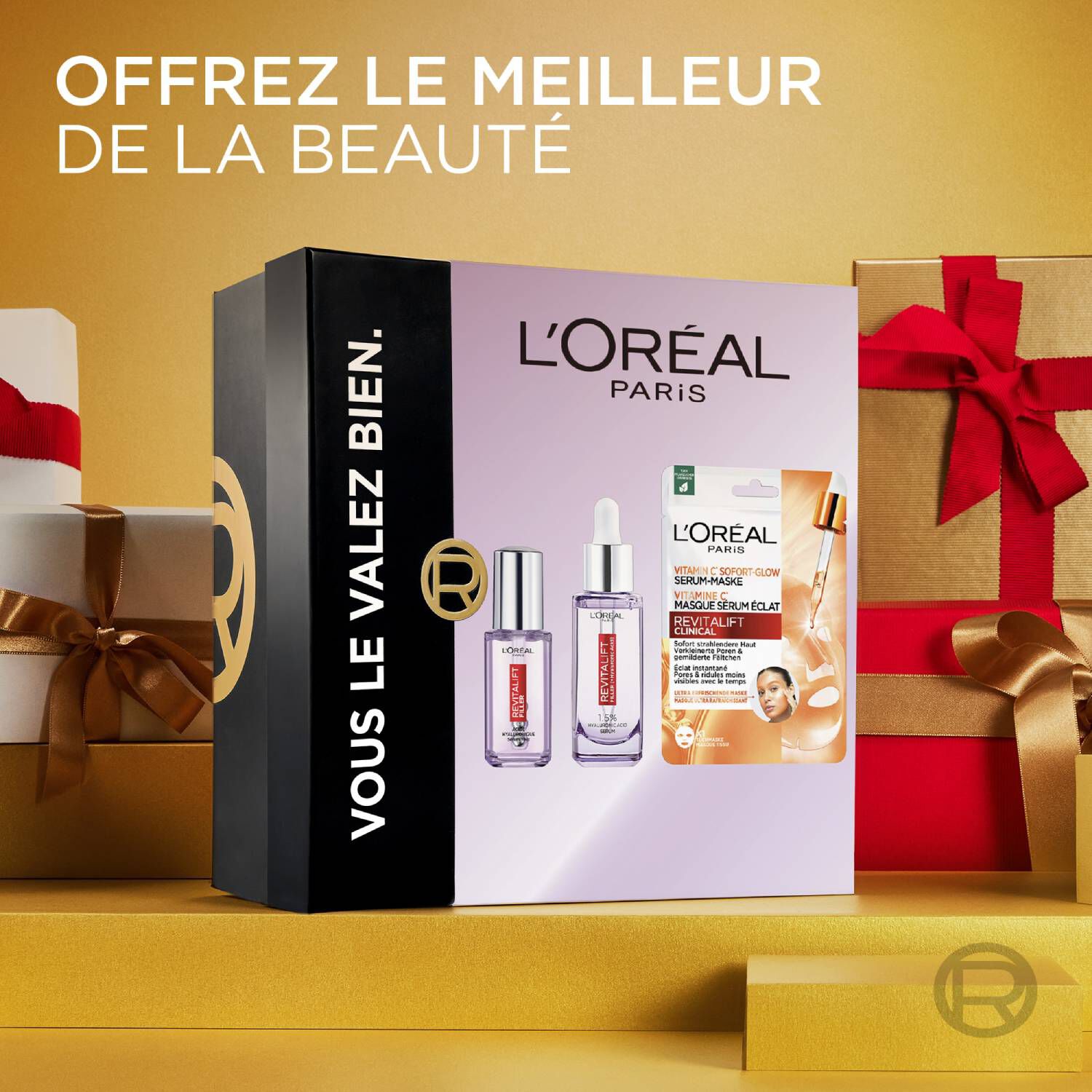 Coffret  Soin Serum Revitalift Filler Anti-Rides + Serum Yeux + Masque Eclat Visage