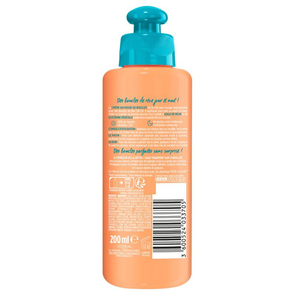 Elseve Dream Long Creme sauveuse de boucles sans rincage pour cheveux ondules a boucles