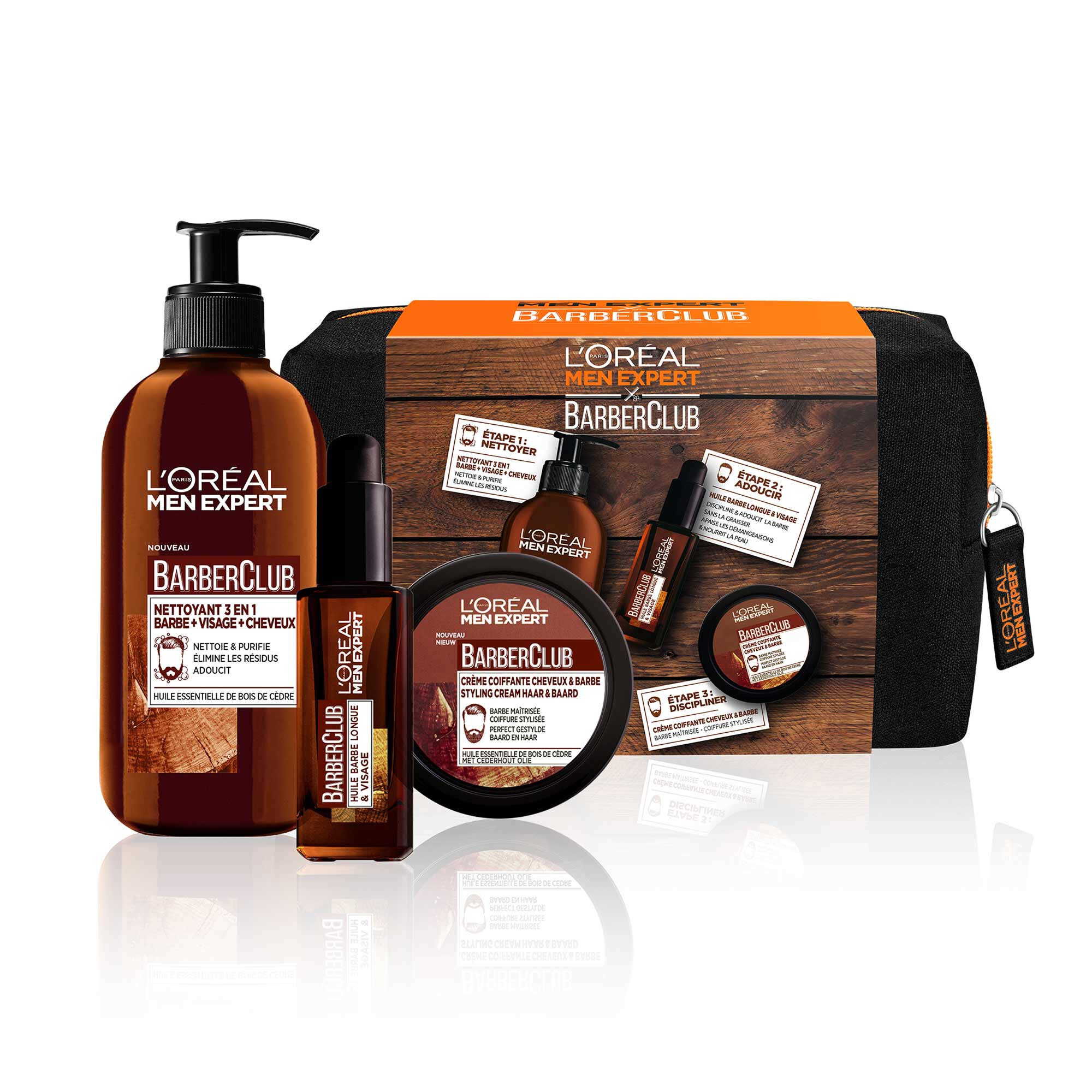 L OREAL PARIS L'Or&eacute;al Men Expert Barber Club Routine Soin Barbe et Visage - 3 produits