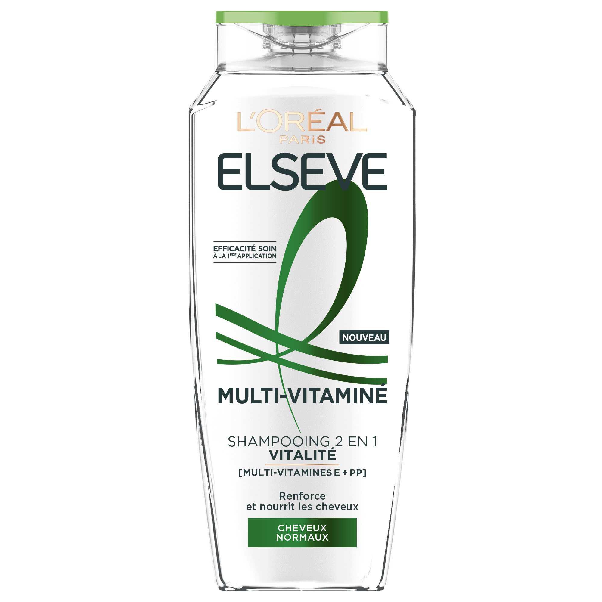 Elseve Multi-Vitamine   Shampooing Vitalite 2 en 1 enrichi en Multi-vitamines E et PP