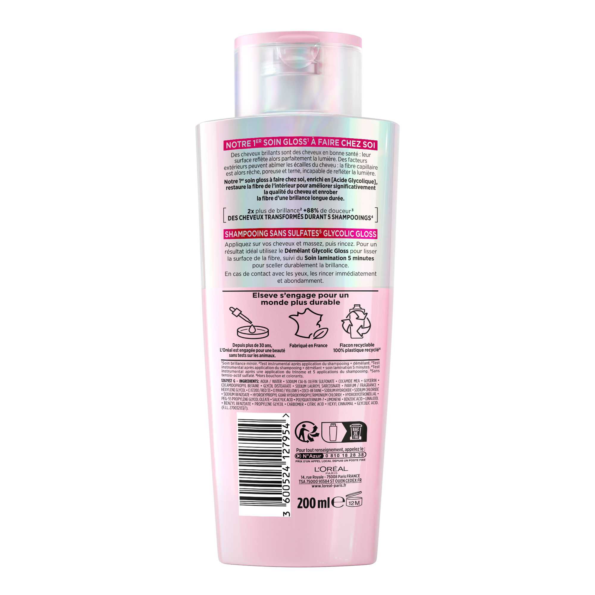 L'Oréal Elsève Shampoing Glycolic Gloss Sans Sulfates - by Hana Beauty