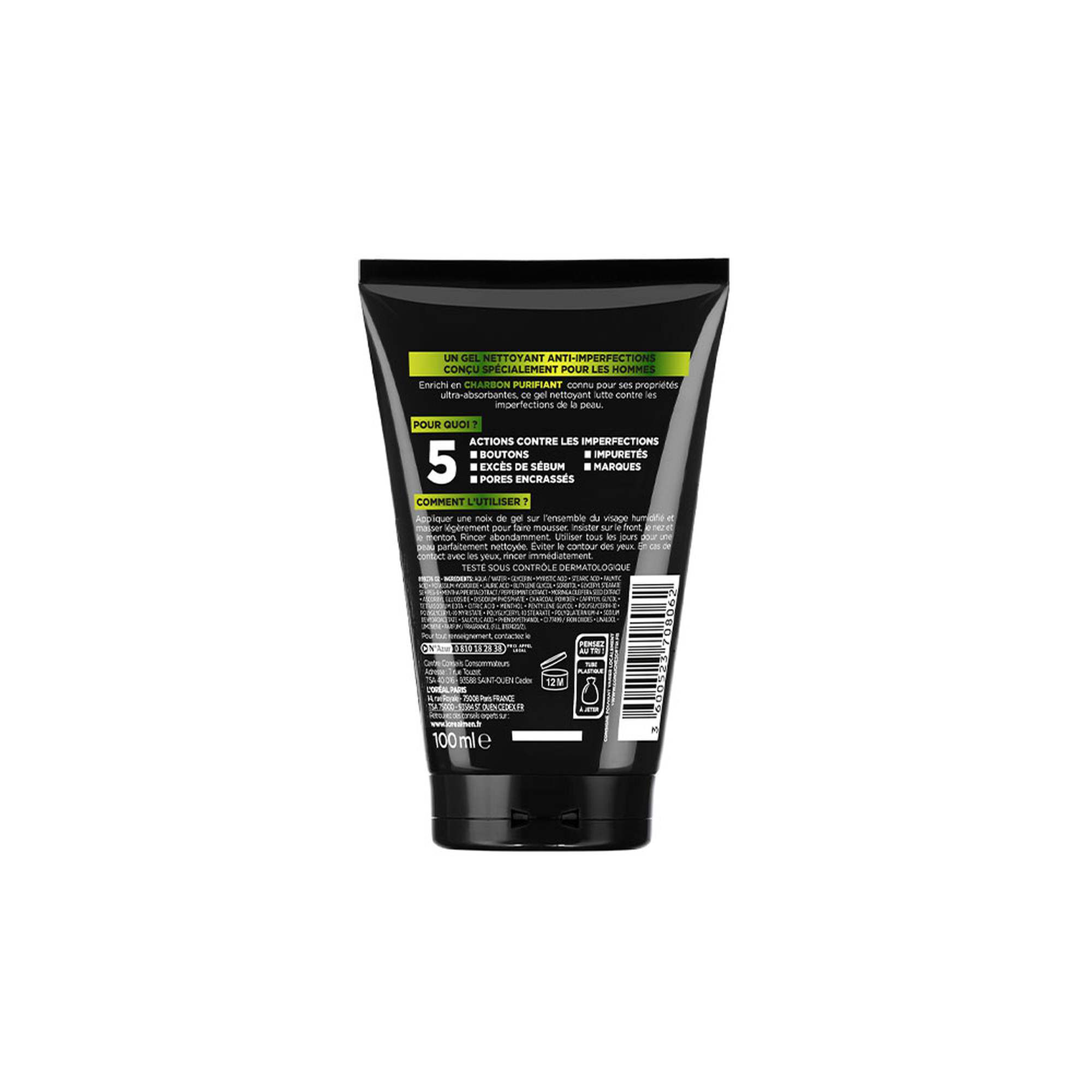 Men Expert Pure Carbon Gel Nettoyant Multi-Purifiant