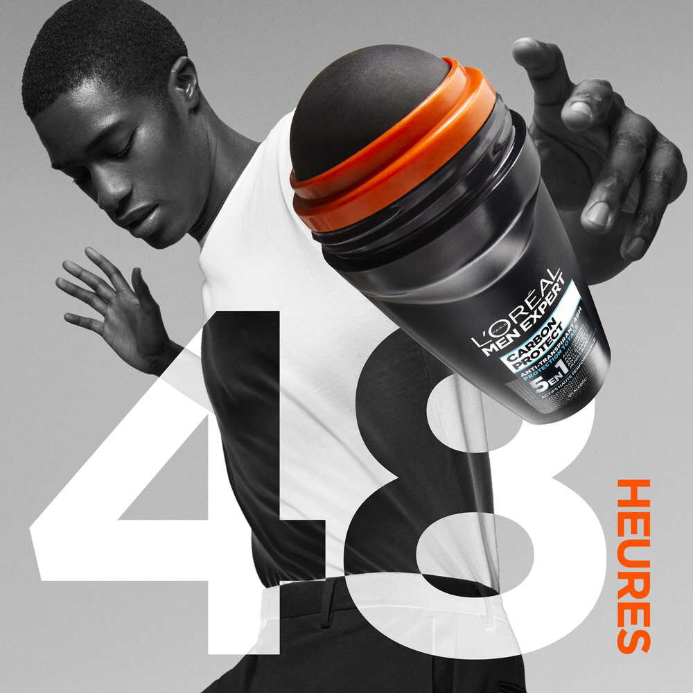 Lot de 6 Deodorants Bille Men Expert Carbon Protect 5-en-1 Ice Fresh