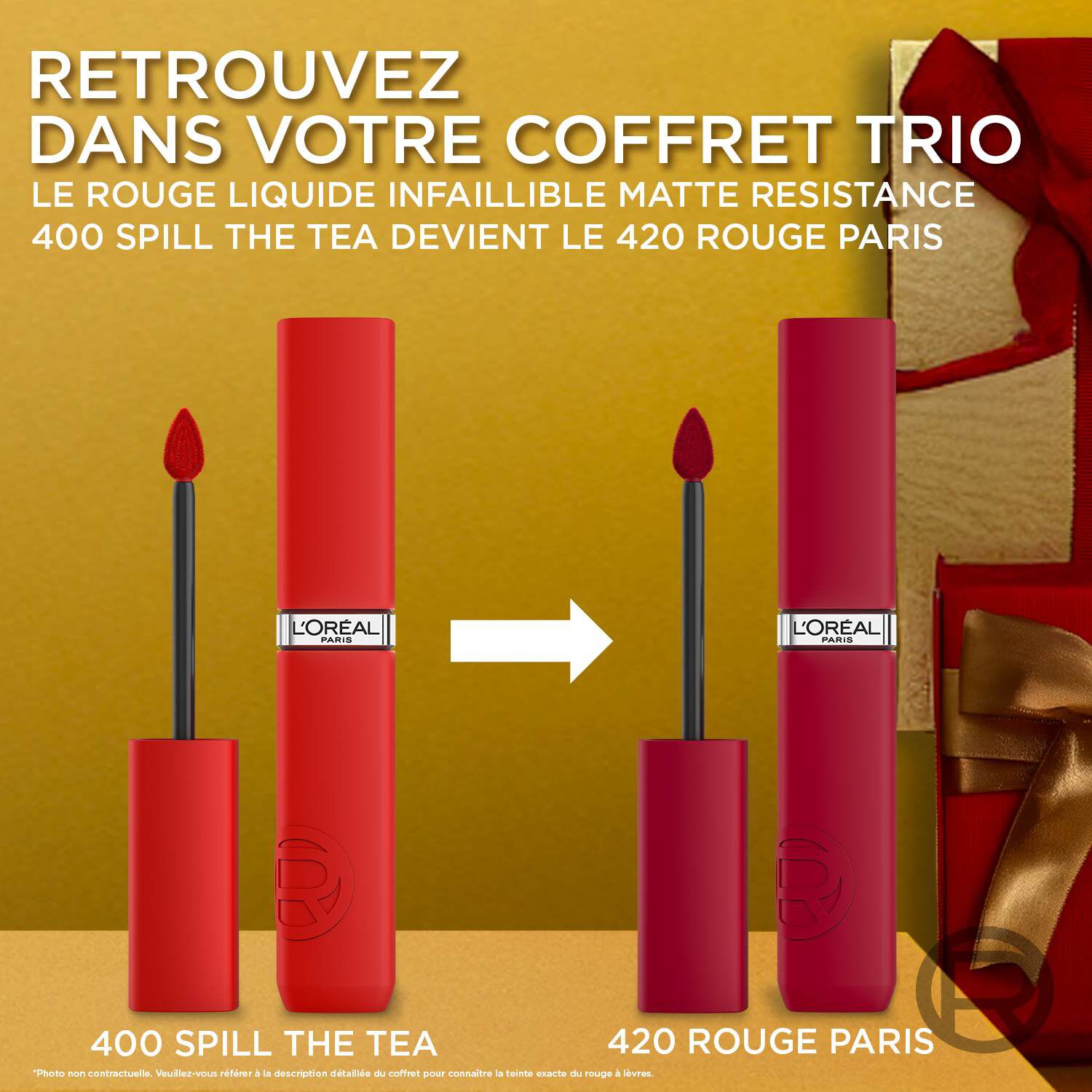 L'Oreal Paris   Coffret Cadeau – L'Oreal Paris Telescopic Lift Noir, Felt tip Eyeliner, Infaillible Matte Resistance Rouge.