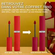 L'Oreal Paris   Coffret Cadeau – L'Oreal Paris Telescopic Lift Noir, Felt tip Eyeliner, Infaillible Matte Resistance Rouge.