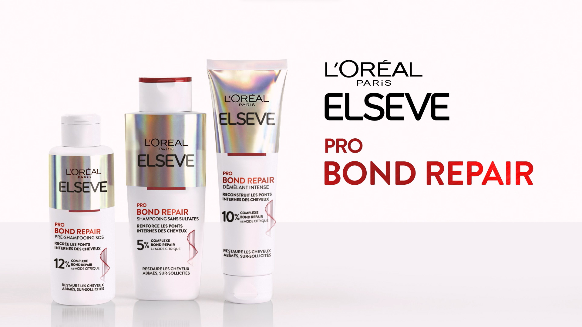 Shampoing L'Oréal Paris Elseve Pro Bond Repair - Routine Protectrice Cheveux Abîmés